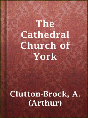 cover image of The Cathedral Church of York